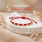 Pulsera protección 7 Nudos Oro Laminado 18K ✨