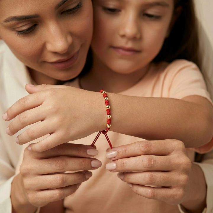Pulsera protección 7 Nudos Oro Laminado 18K ✨