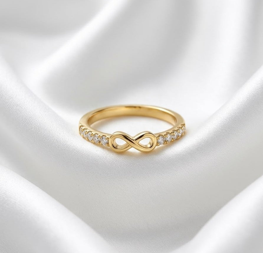 ANILLO INFINITO CON ZIRCON TALLA 8