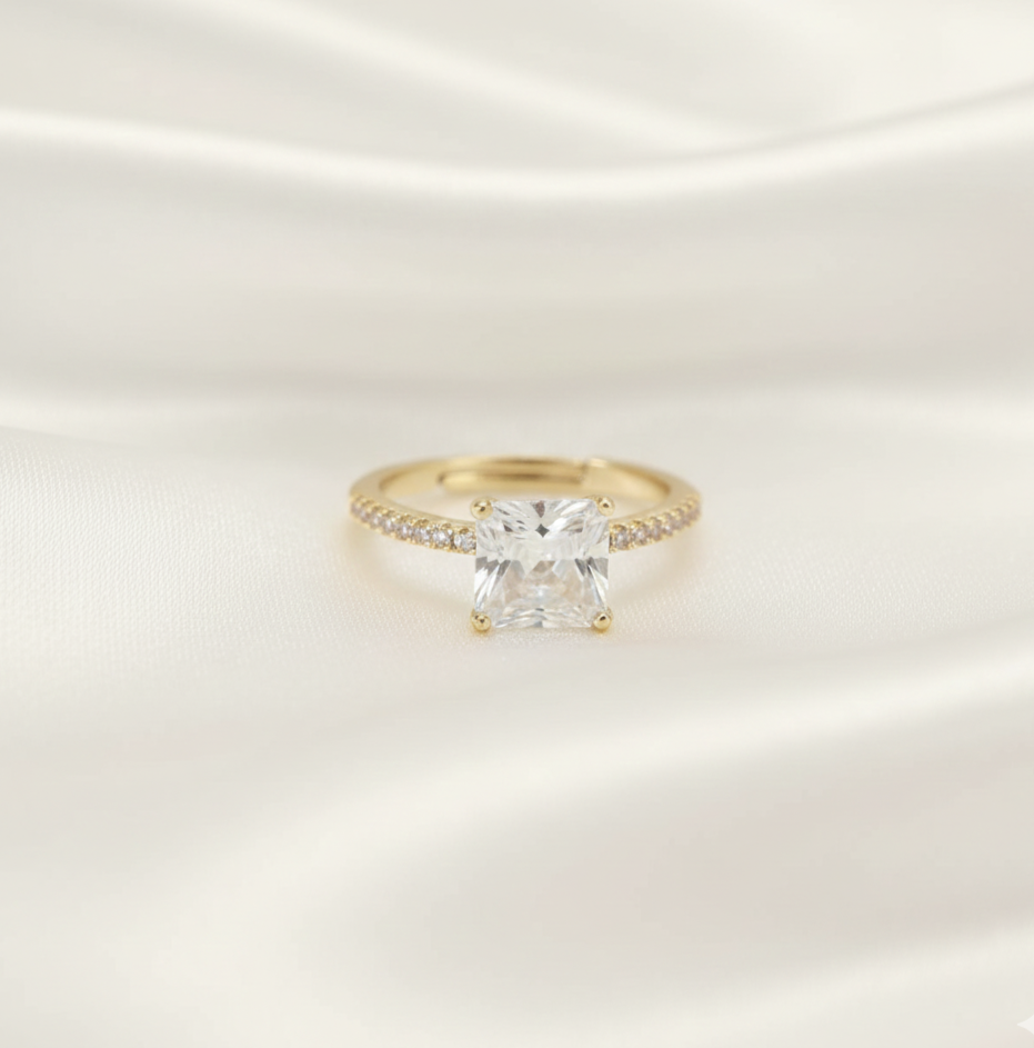 ANILLO GRADUABLE ZIRCON CUADRADO JOYERIA D'ORÉ