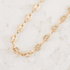 CADENA GUCCI PLANA 3mm 60cm oro laminado 18k cali