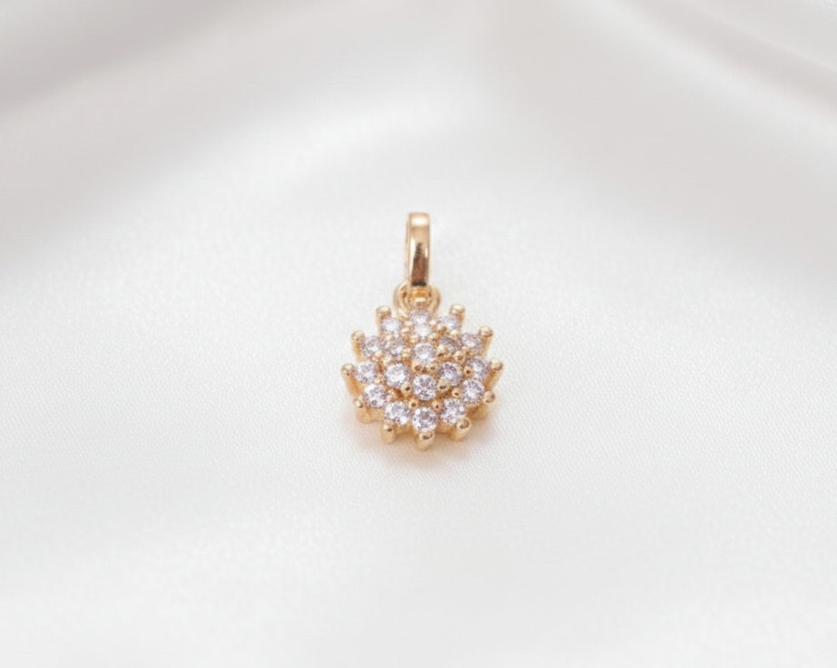 DIJE FLOR 12 ZIRCONES BLANCOS