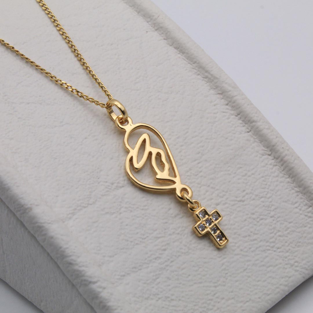 DIJE VIRGEN CARMEN CON CRUZ JOYERIA D'ORÉ