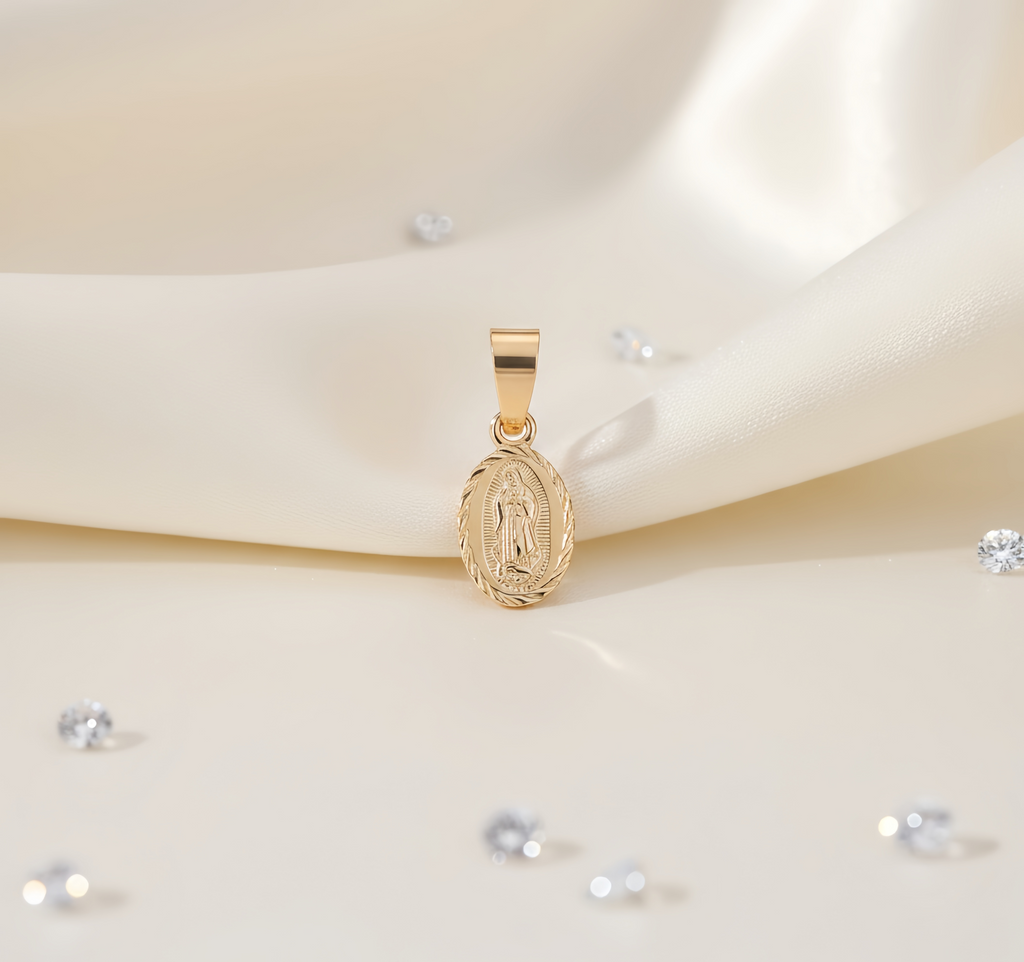 DIJE VIRGEN GUADALUPE MINI CON REBORDE JOYERIA D'ORÉ
