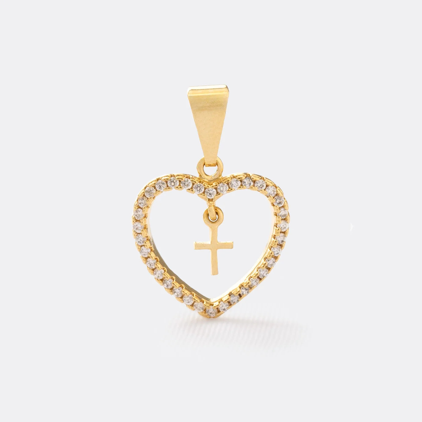 DIJE CORAZON CON CRUZ EN INTERIOR-DIJES-JOYERIA D'ORÉ-ORO LAMINADO 18K CALI