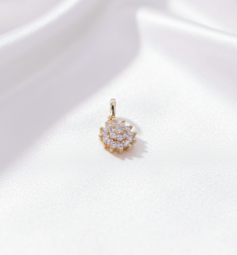 DIJE FLOR 12 ZIRCONES BLANCOS