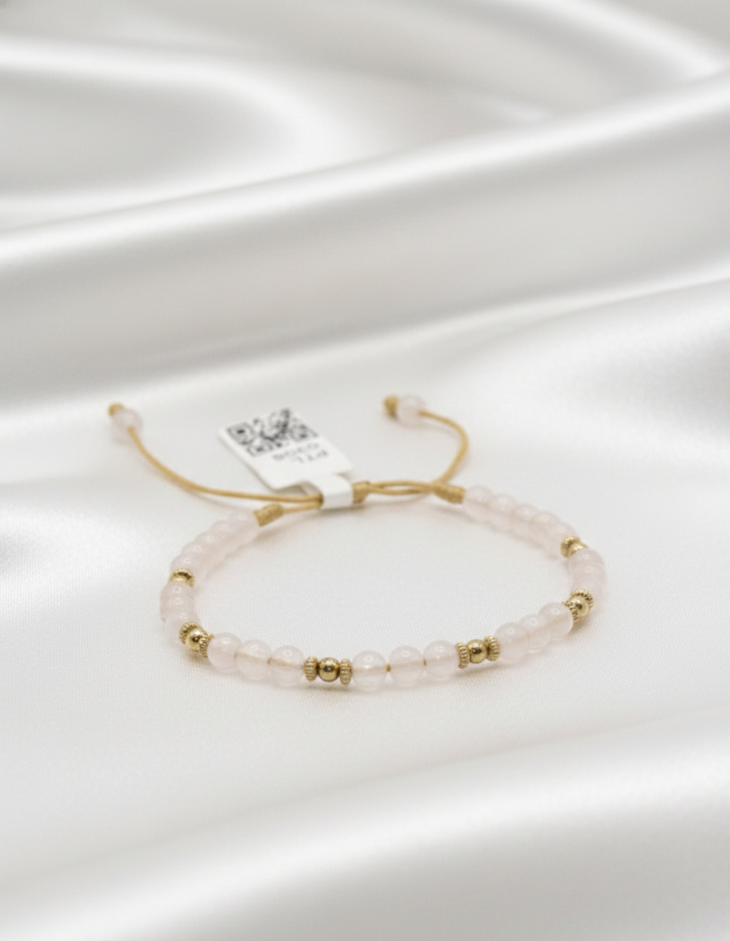 PULSERA PIEDRAS NATURALES ROSADA JOYERIA D'ORÉ