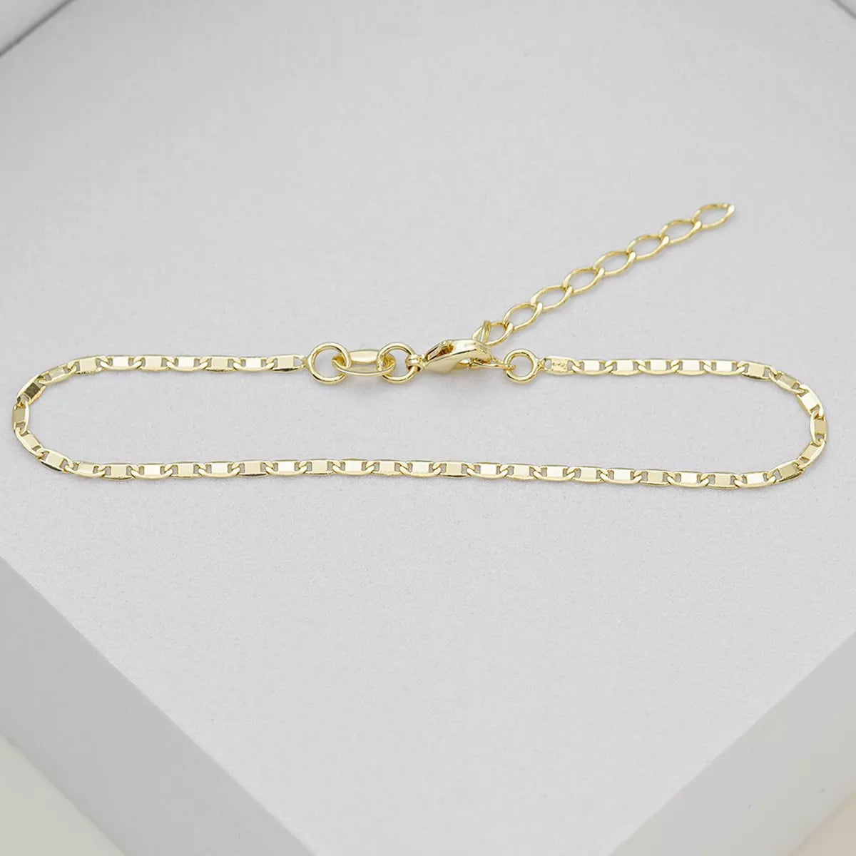 PULSERA ESCALERA PLANA 2MM 16CM EXTENSOR JOYERIA D'ORÉ