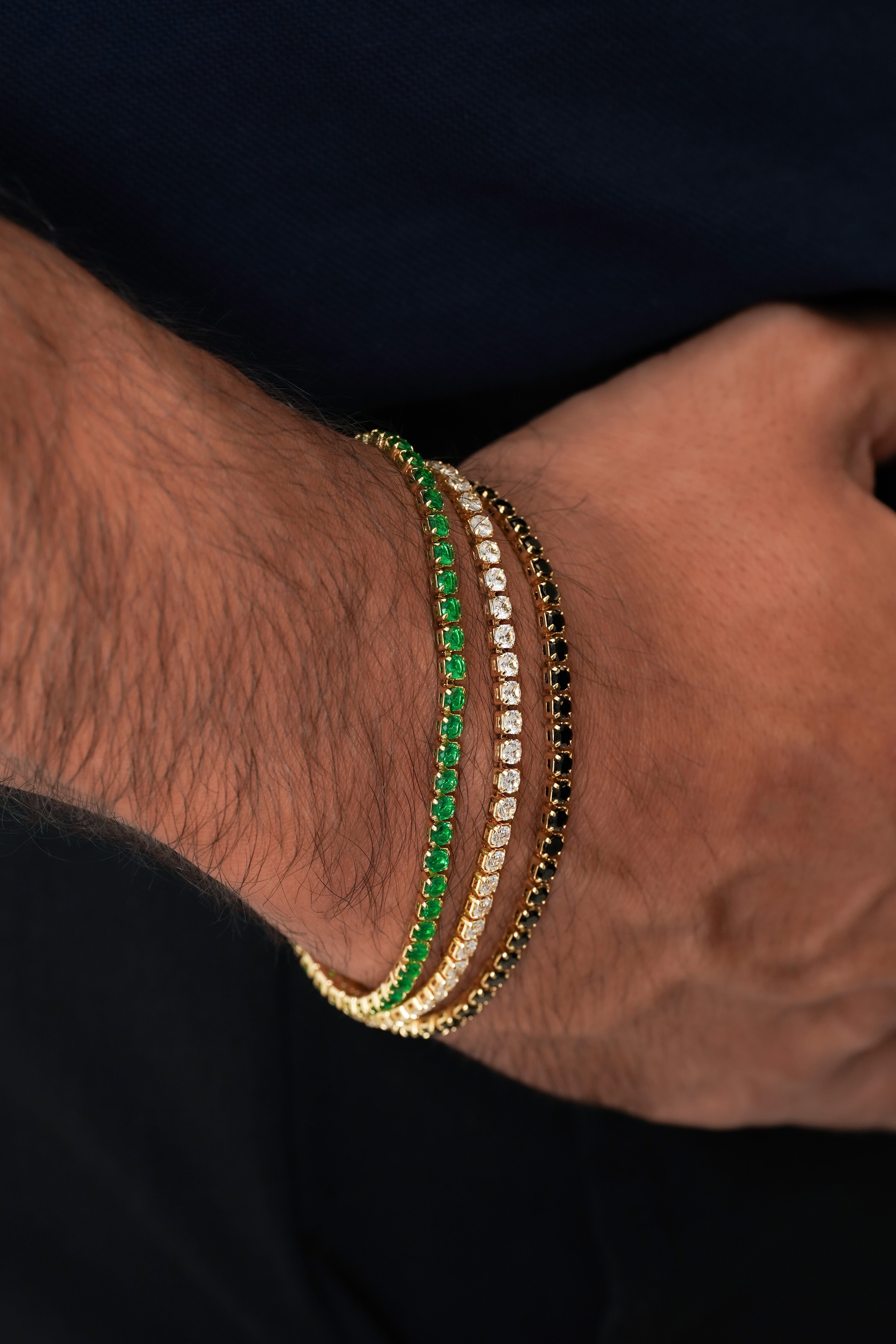 PULSERA TENNIS VERDE 20CM 4MM JOYERIA D'ORÉ