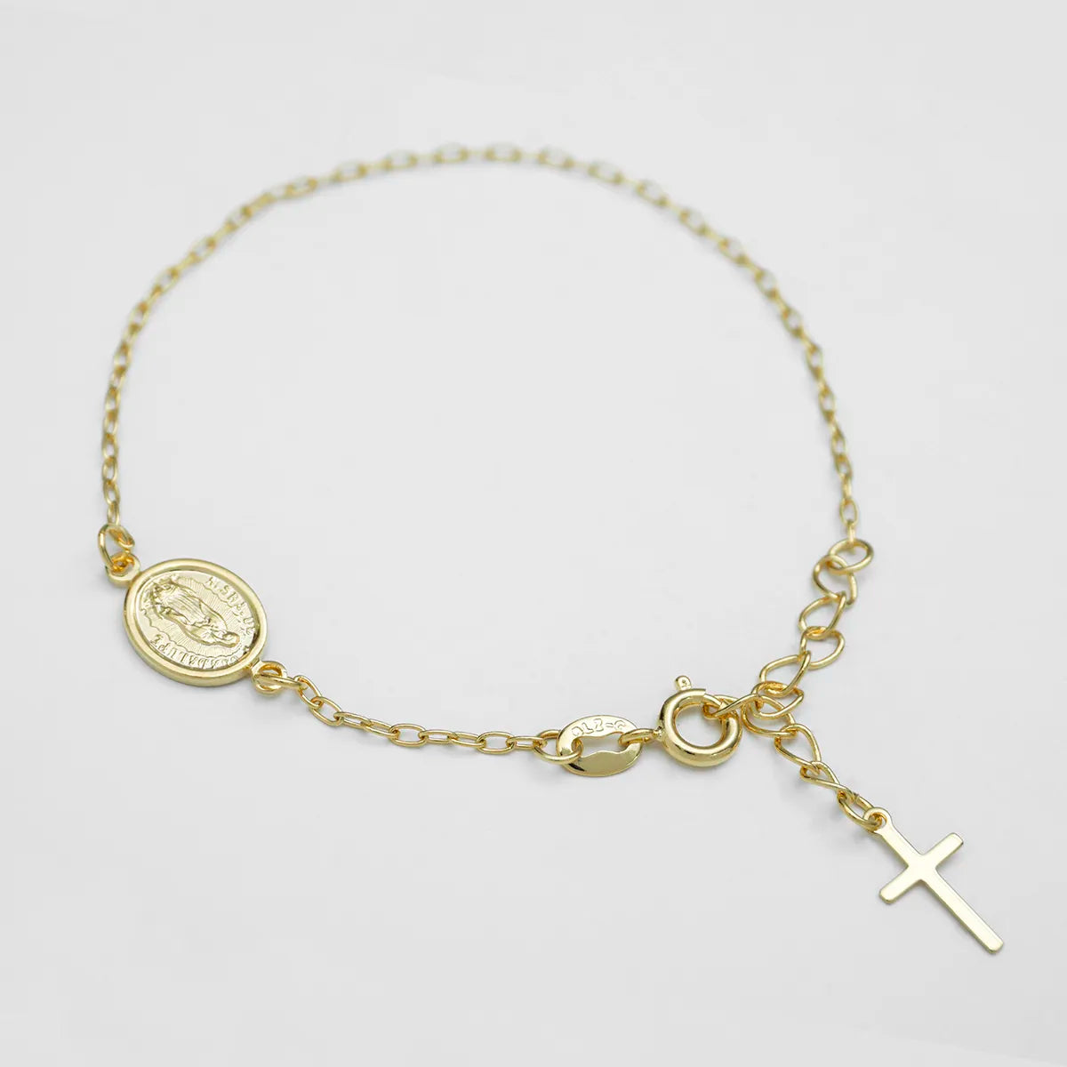 PULSERA VIRGEN DE GUADALUPER 16.5CM EXTENSOR-PULSERAS ORO LAMINADO-JOYERIA D'ORÉ-ORO LAMINADO 18K CALI