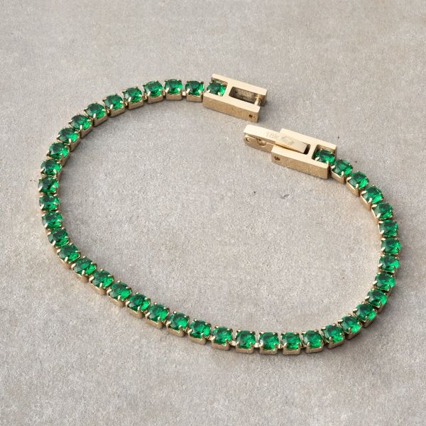 PULSERA TENNIS VERDE GRADUABLE: 17CM-21CM