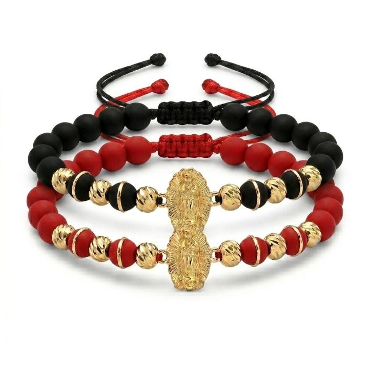 PULSERA VIRGEN DE GUADALUPE NEOPRENO 4MM oro laminado 18k cali
