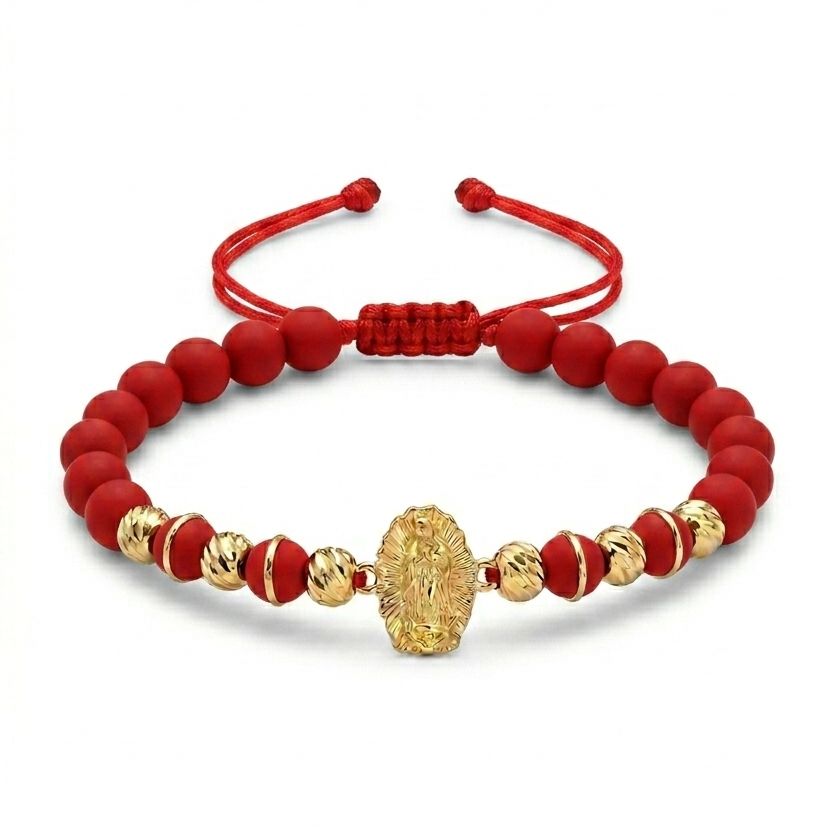 PULSERA VIRGEN DE GUADALUPE NEOPRENO 4MM oro laminado 18k cali 3