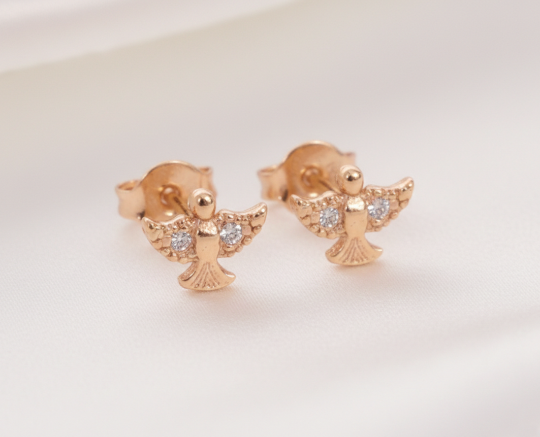 TOPO ÁNGEL CON 2 ZIRCONES BLANCOS