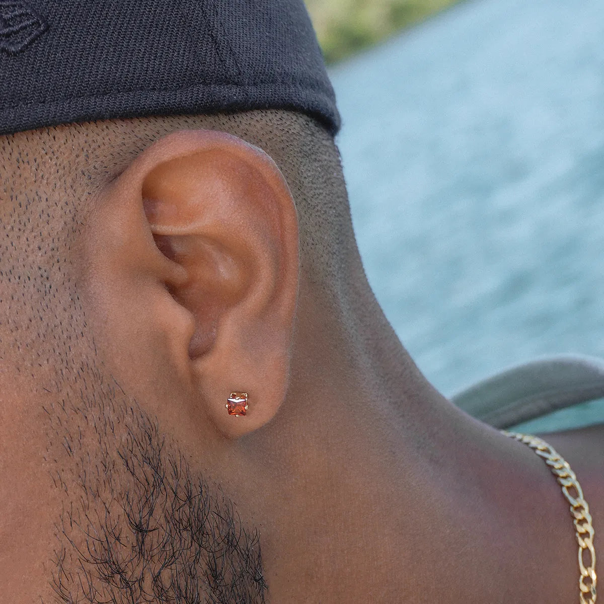 TOPO ZIRCON CUADRADO ROJO JOYERIA D'ORÉ