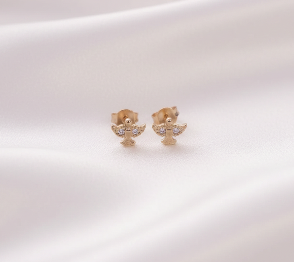 TOPO ÁNGEL CON 2 ZIRCONES BLANCOS