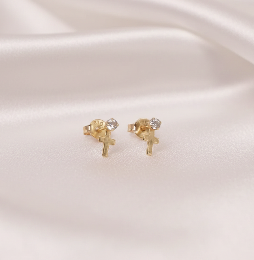 TOPO CRUZ PLANA CON 1 ZIRCON PUNTA