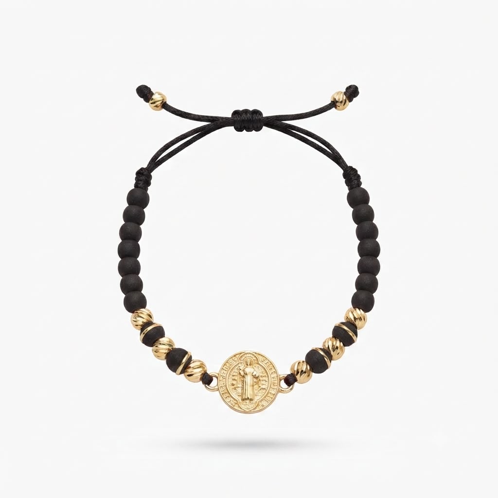 PULSERA SAN BENITO DIAMANTADO 4MM NEGRA