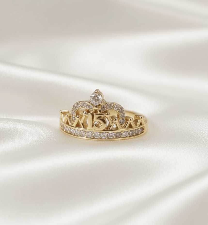 ANILLO 15 AÑOS CON ZIRCON-ANILLO MUJER-JOYERIA D'ORÉ-ORO LAMINADO 18K CALI