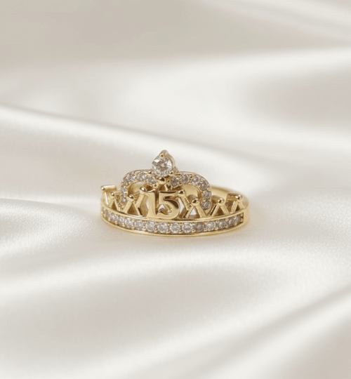 ANILLO 15 AÑOS CON ZIRCON-ANILLO MUJER-JOYERIA D'ORÉ-ORO LAMINADO 18K CALI