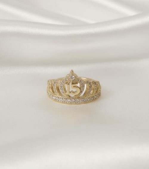 ANILLO 15 AÑOS ZIRCON PEQUEÑO TALLA 7-ANILLO MUJER-JOYERIA D'ORÉ-ORO LAMINADO 18K CALI