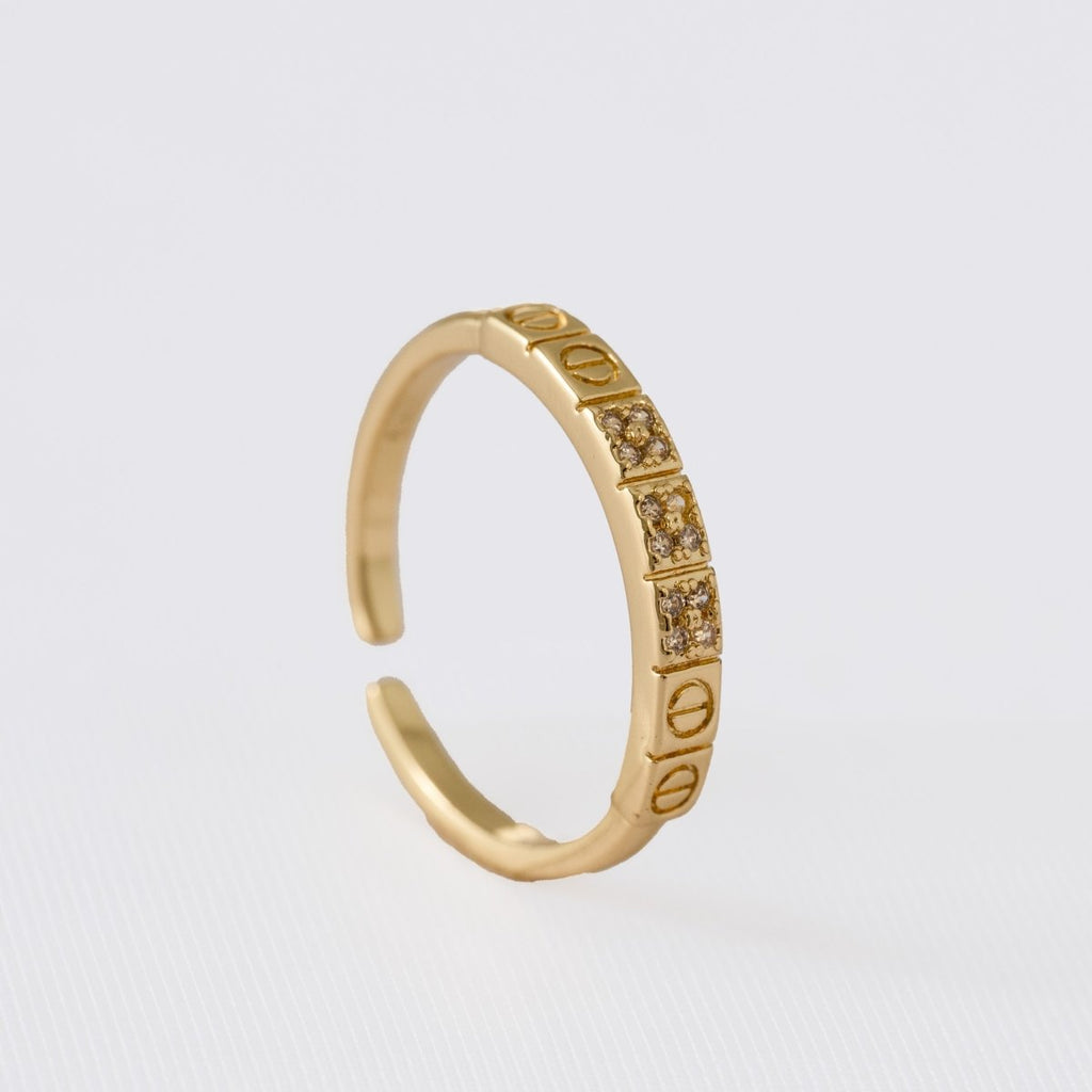 ANILLO AJUSTABLE LUXE SHINE-ANILLO MUJER-JOYERIA D'ORÉ-ORO LAMINADO 18K CALI