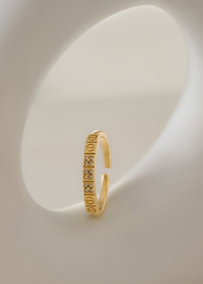 ANILLO AJUSTABLE LUXE SHINE-ANILLO MUJER-JOYERIA D'ORÉ-ORO LAMINADO 18K CALI