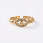 ANILLO AJUSTABLE OJO TURCO oro laminado 18k cali 2