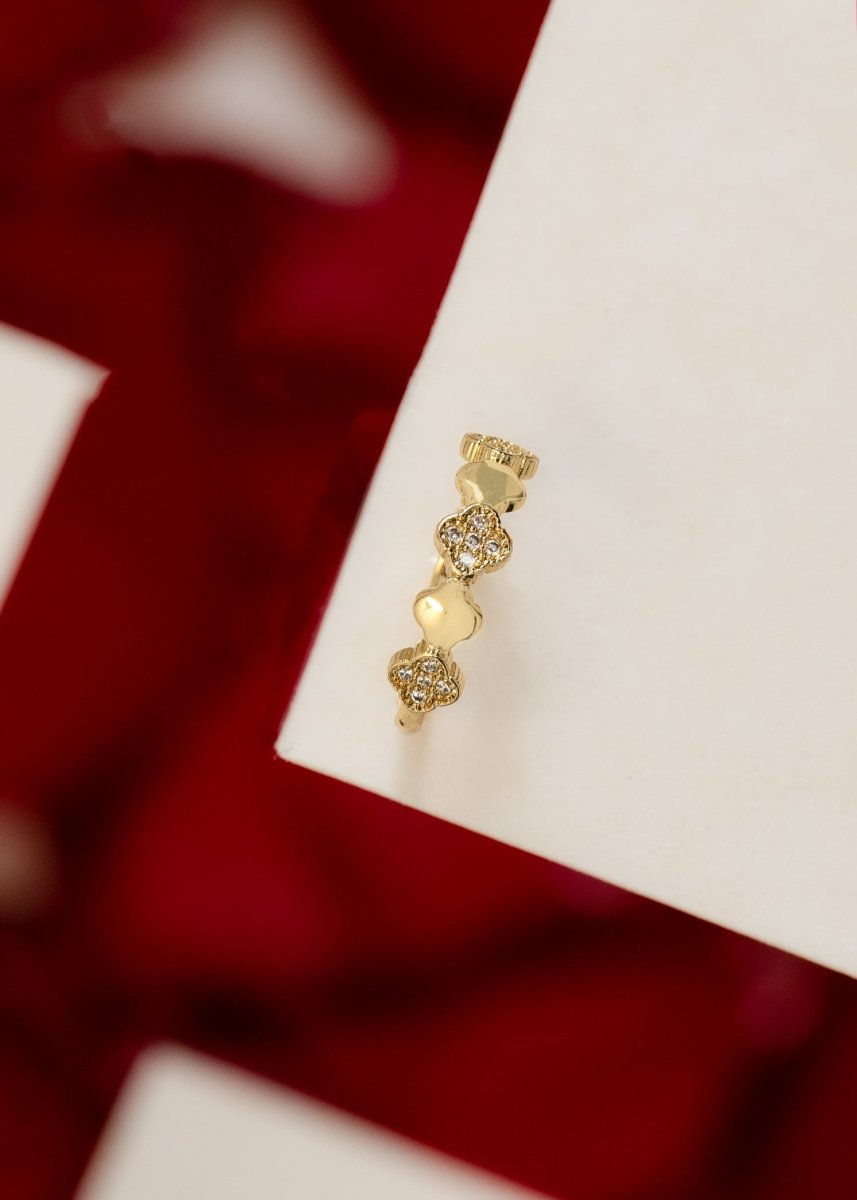 ANILLO AJUSTABLE TINY CLOVER-ANILLO MUJER-JOYERIA D'ORÉ-ORO LAMINADO 18K CALI