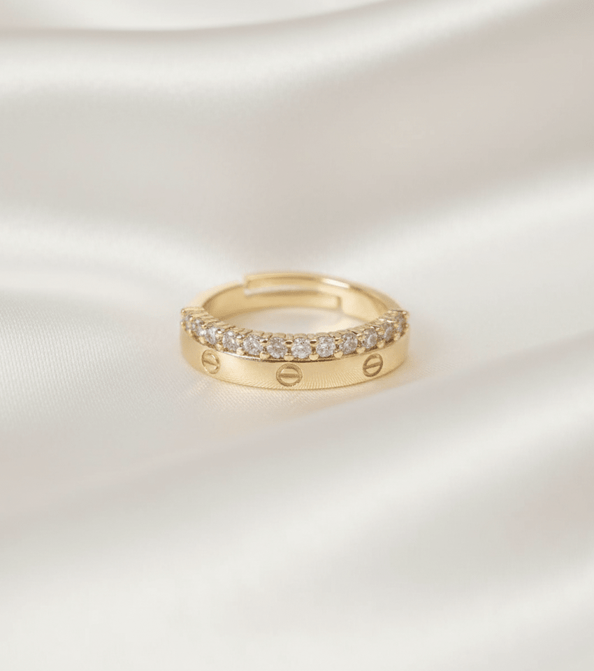 ANILLO CARTIER DAMA AJUSTABLE-ANILLO MUJER-JOYERIA D'ORÉ-ORO LAMINADO 18K CALI