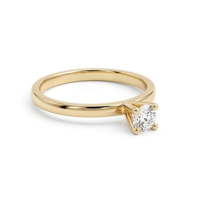 ANILLO CIRCON LISO TALLA 8 oro laminado 18k cali