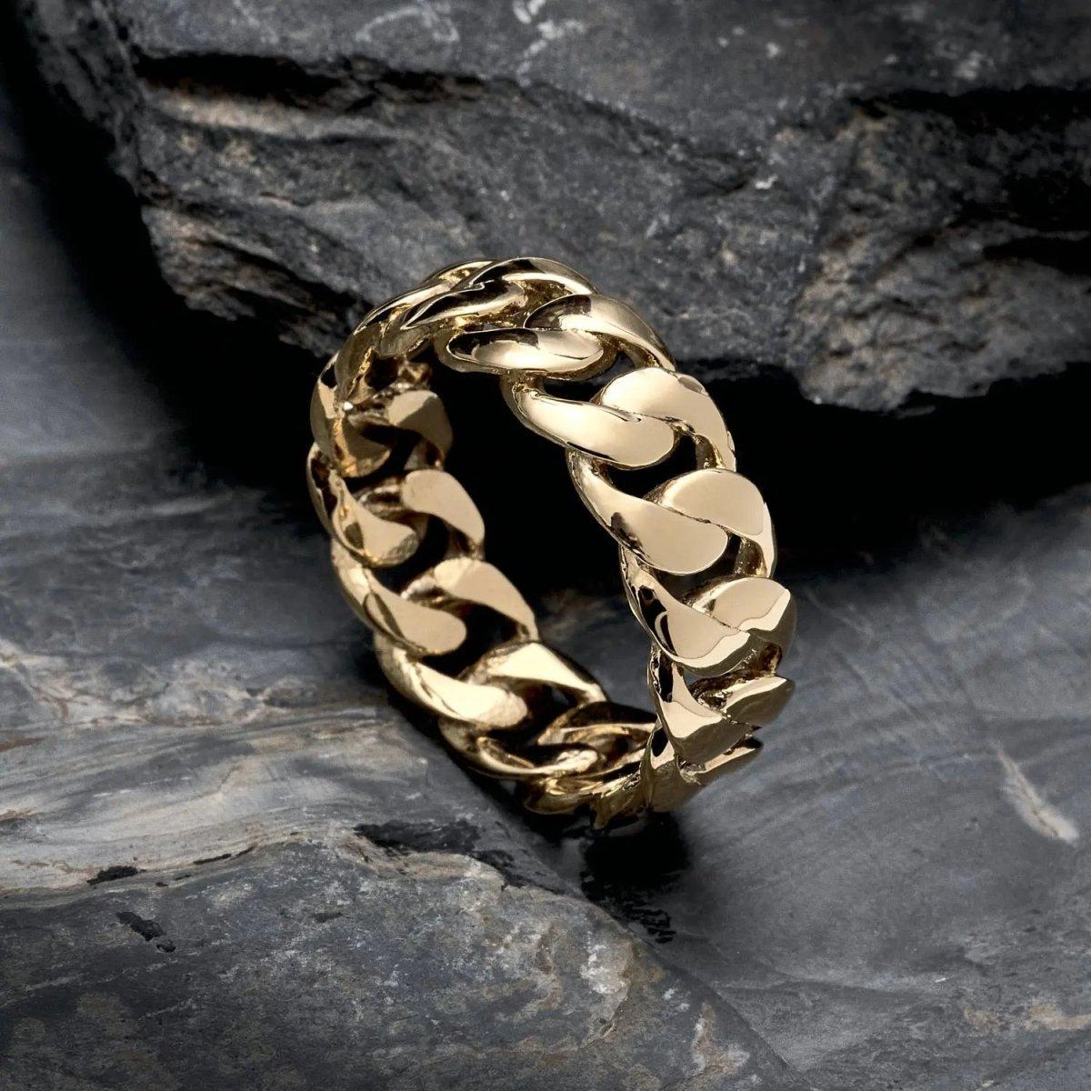 ANILLO CUBANO-ANILLO HOMBRE-JOYERIA D'ORÉ-ORO LAMINADO 18K CALI