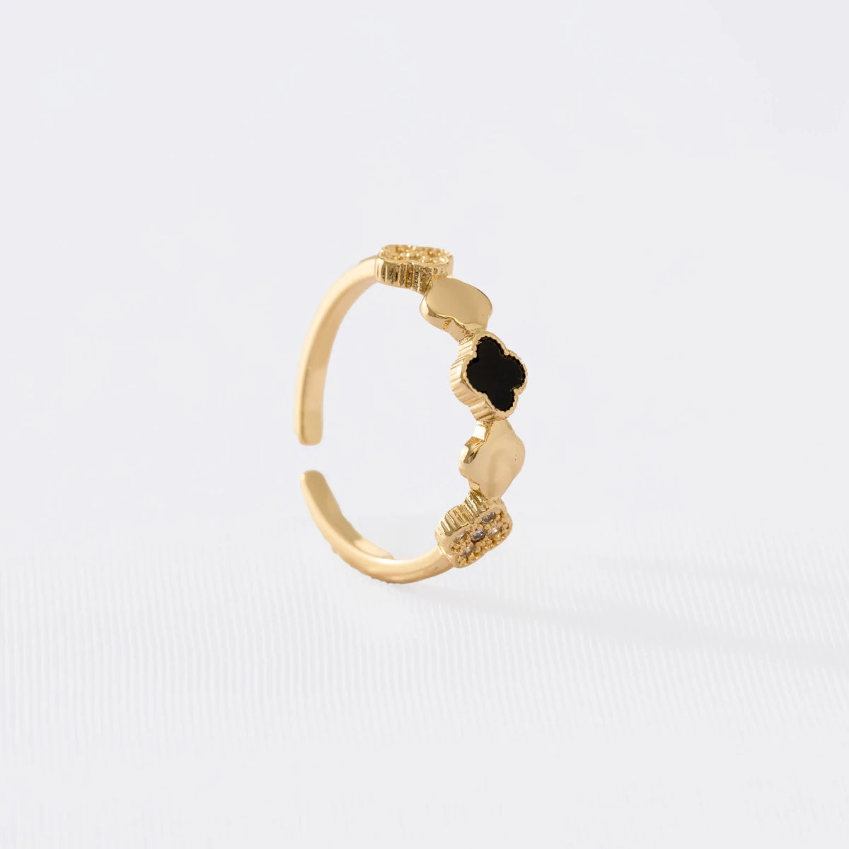 ANILLO DUALITY CLOVER AJUSTABLE-ANILLO MUJER-JOYERIA D'ORÉ-ORO LAMINADO 18K CALI