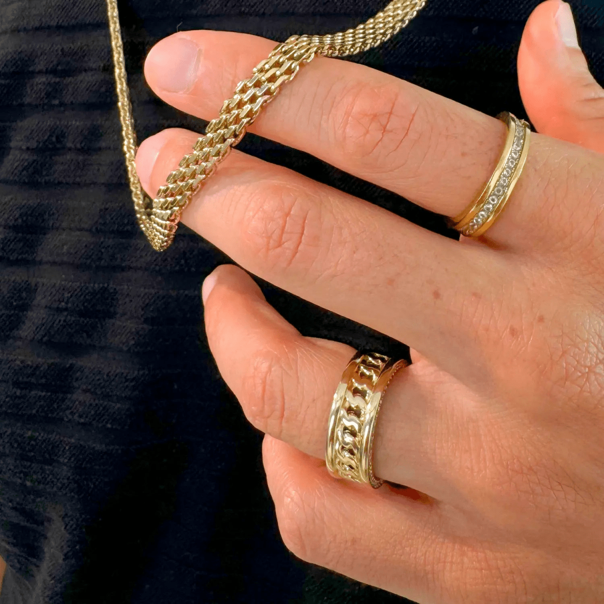 ANILLO RAYO-ANILLO HOMBRE-JOYERIA D'ORÉ-ORO LAMINADO 18K CALI