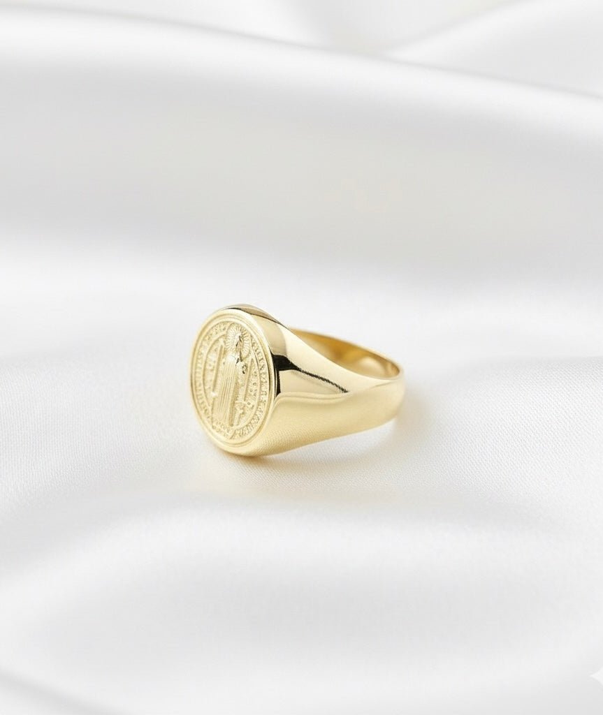 ANILLO SAN BENITO-ANILLO HOMBRE-JOYERIA D'ORÉ-ORO LAMINADO 18K CALI