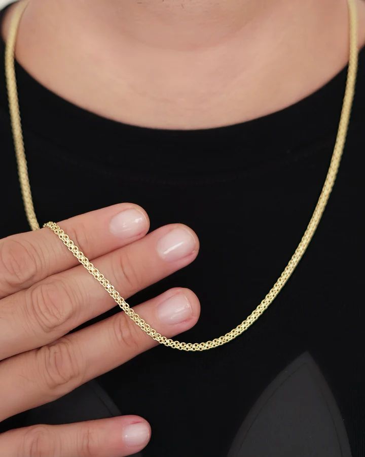 CADENA CHINESCA 50CM 3MM-CADENAS-JOYERIA D'ORÉ-ORO LAMINADO 18K CALI