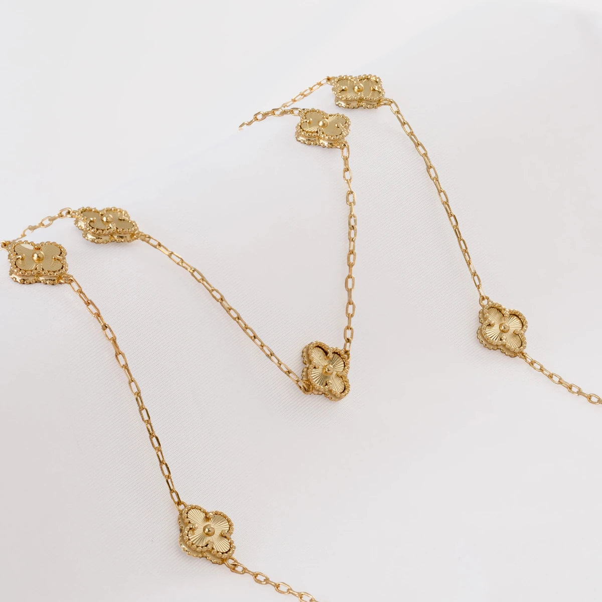 CADENA CLOVER SUN 45CM-CADENAS-JOYERIA D'ORÉ-ORO LAMINADO 18K CALI