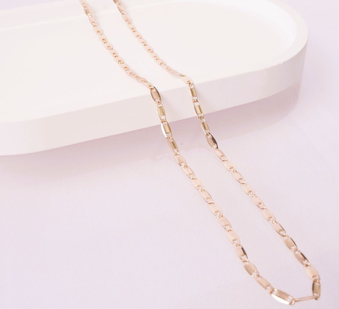 CADENA ESCALERA GRUESA 50CM-CADENAS-JOYERIA D'ORÉ-ORO LAMINADO 18K CALI