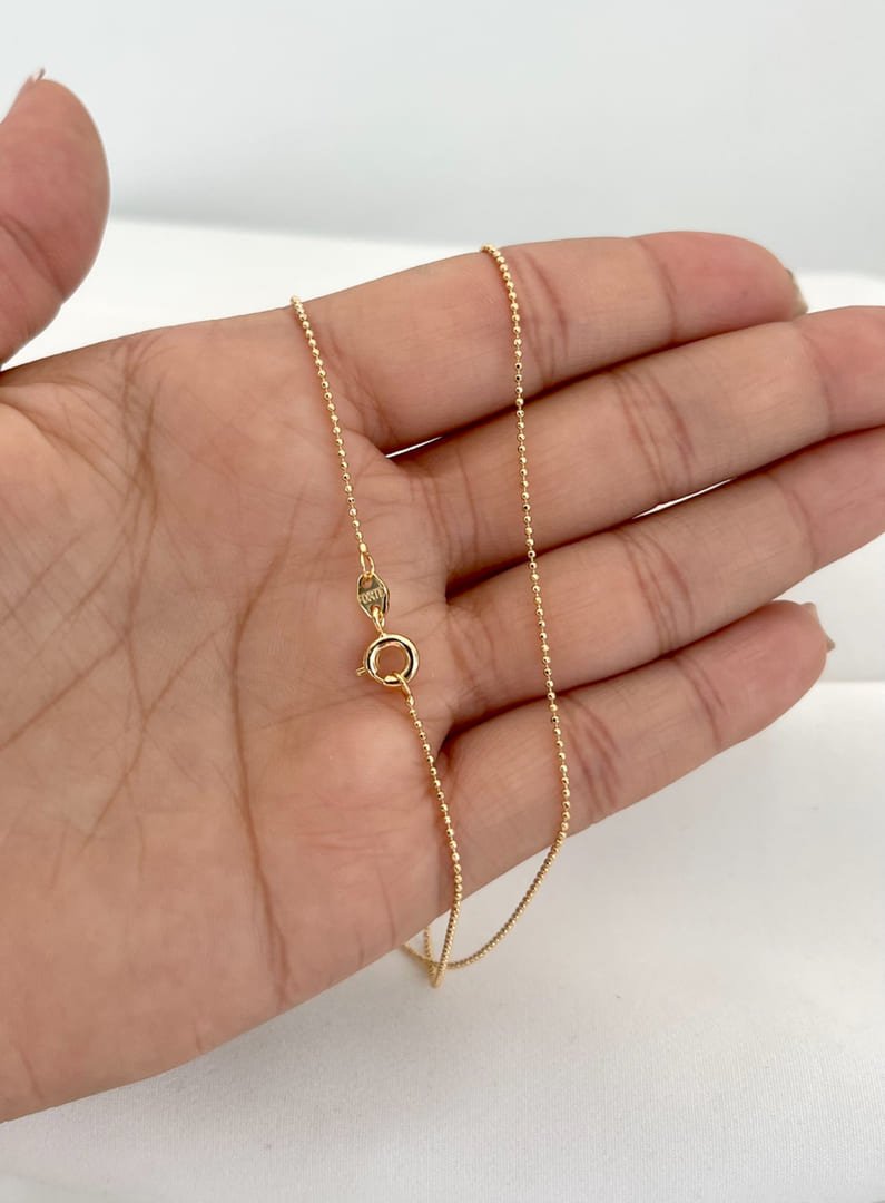CADENA MILITAR MINI 45CM 0.7MM-CADENAS-JOYERIA D'ORÉ-ORO LAMINADO 18K CALI