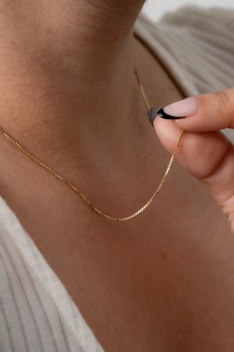 CADENA VENECIANA 40CM 0.8MM-CADENAS-JOYERIA D'ORÉ-ORO LAMINADO 18K CALI