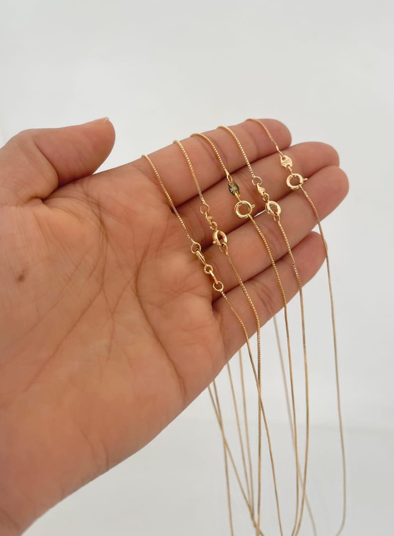 CADENA VENECIANA 50CM x0.8MM-CADENAS-JOYERIA D'ORÉ-ORO LAMINADO 18K CALI