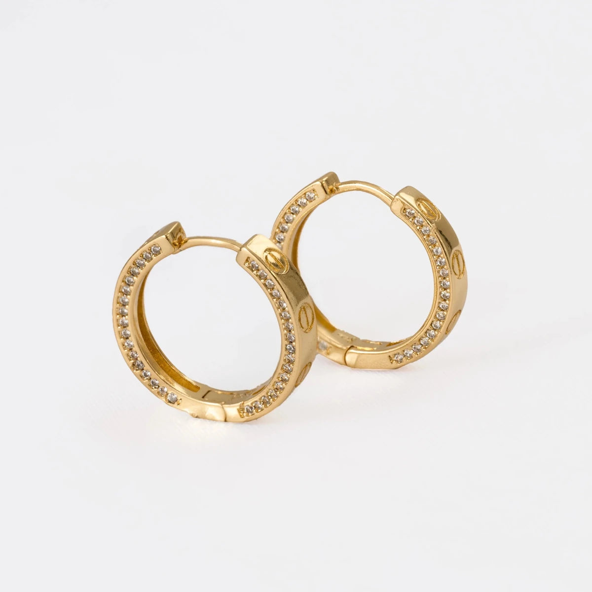 CANDONGA CARTIER CON ZIRCONES-CANDONGAS-JOYERIA D'ORÉ-ORO LAMINADO 18K CALI