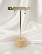 CANDONGA CON CRUZ COLGANTE-CANDONGAS-JOYERIA D'ORÉ-ORO LAMINADO 18K CALI