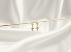 CANDONGA CON CRUZ COLGANTE-CANDONGAS-JOYERIA D'ORÉ-ORO LAMINADO 18K CALI