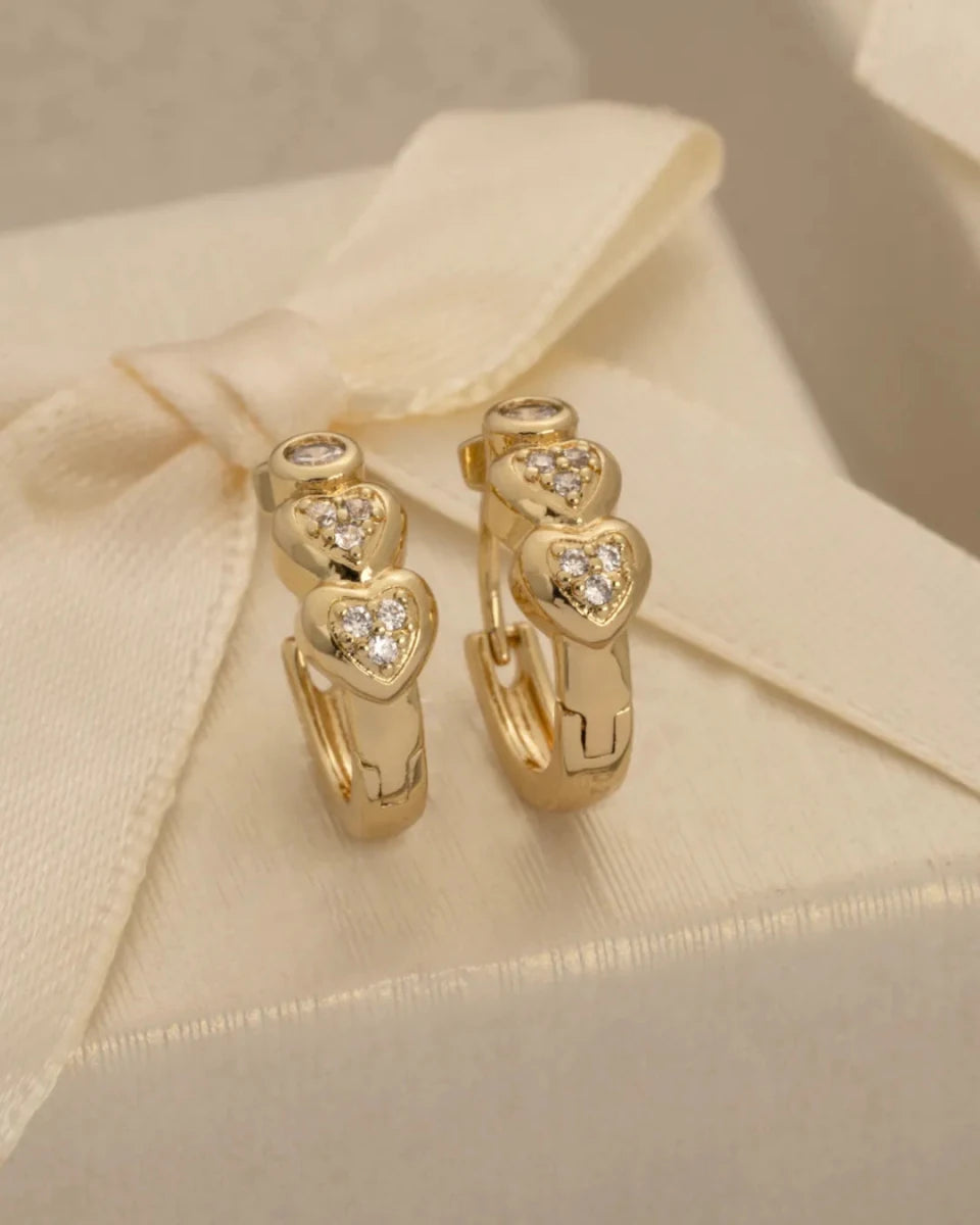 CANDONGA TRIPLE HEART 16MM oro laminado 18k cali