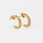CANDONGAS SEMI CRYSTAL HOOPS-CANDONGAS-JOYERIA D'ORÉ-ORO LAMINADO 18K CALI