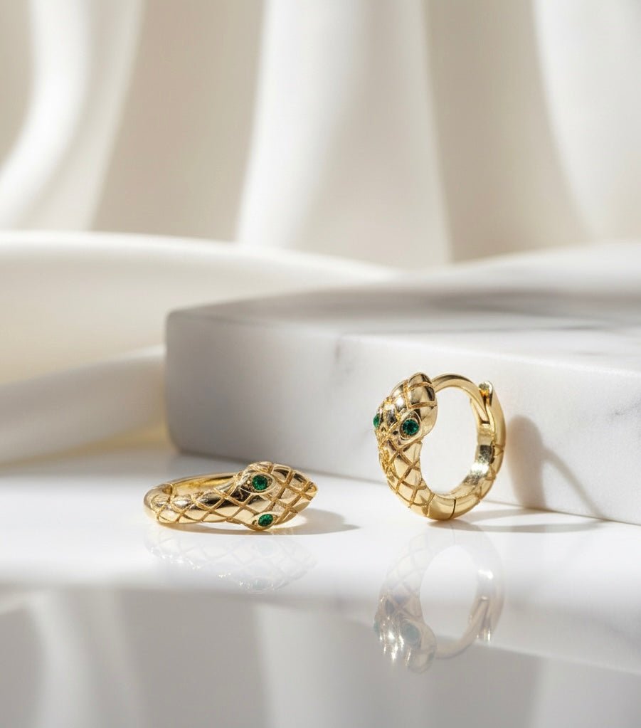 CANDONGAS SNAKE MEDIANAS-CANDONGAS-JOYERIA D'ORÉ-ORO LAMINADO 18K CALI