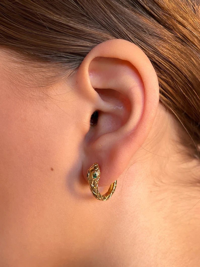 CANDONGAS SNAKE MEDIANAS-CANDONGAS-JOYERIA D'ORÉ-ORO LAMINADO 18K CALI
