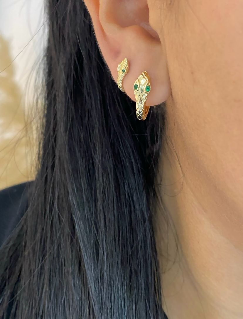 CANDONGAS SNAKE PEQUEÑAS-CANDONGAS-JOYERIA D'ORÉ-ORO LAMINADO 18K CALI
