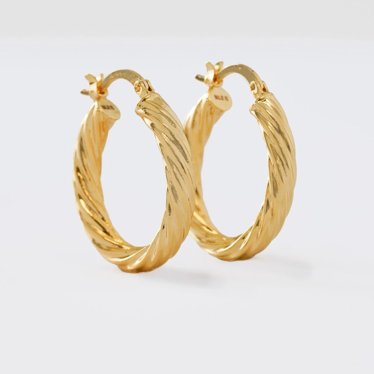 CANDONGAS TRENZZA 3.2CM-CANDONGAS-JOYERIA D'ORÉ-ORO LAMINADO 18K CALI